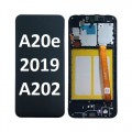 Samsung Galaxy A202 A20e LCD touch screen with frame (Original Service Pack) [Black] GH82-20186A/20229A S-932